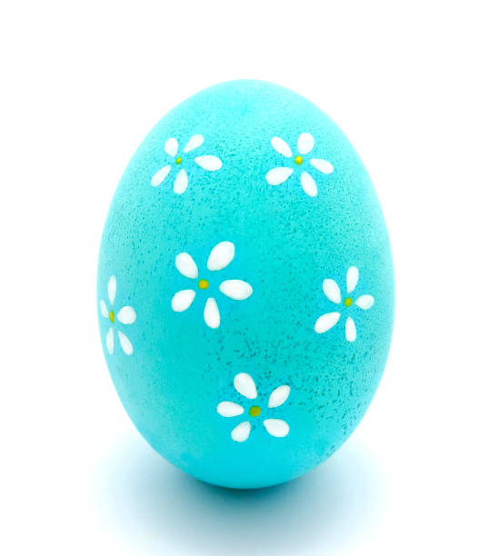 Perfect colorful handmade easter egg isolated on a white