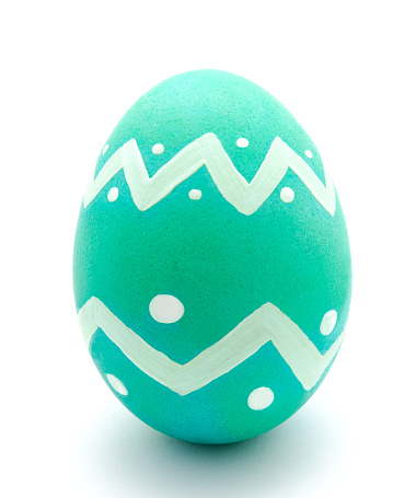 Perfect colorful handmade easter egg isolated on a white