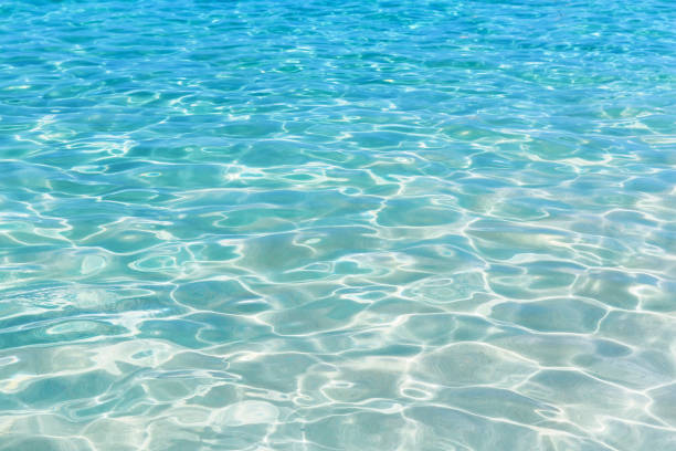輝く青い水リップル背景 - 海 ストックフォトと画像