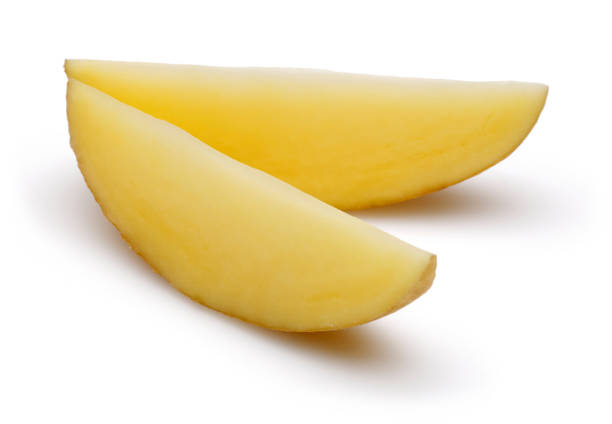 istock Fresh potato slices isolated on white 1130539872