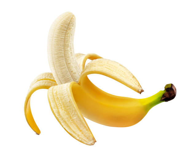 istock Peeled banana isolated on white background with clipping path 1130541328