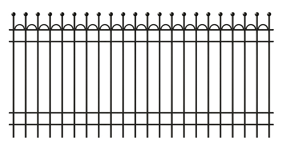 3d render of iron lattice fence isolated on white background