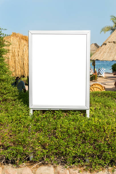 istock Blank billboard at sea beach resort. 1130545177