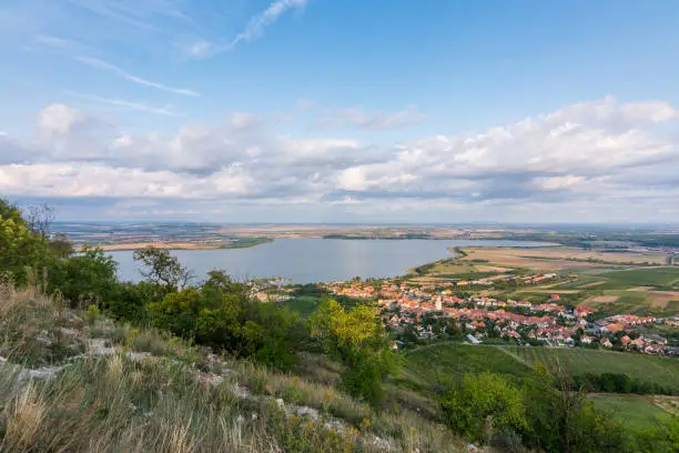 Landscape panorama of the lake, Palava Czech republic.