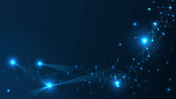 illustrazioni stock, clip art, cartoni animati e icone di tendenza di abstract technology network structure background. futuristico effetto plesso computer struttura di connessione geometrica. - nodo