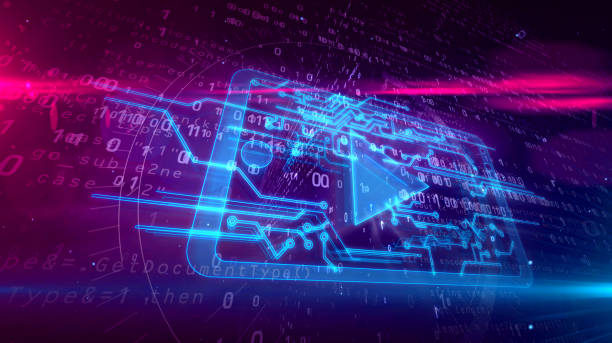 istock Cyber media concept with mobile player 1130550934