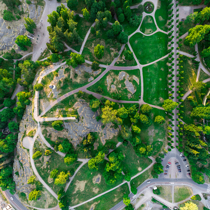 Aerial view of the Kaivopuisto park, Helsinki, Finland