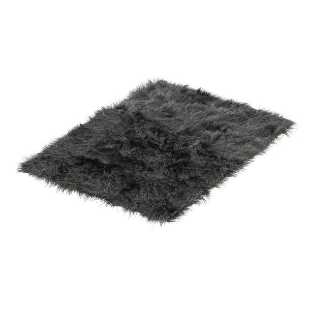 istock Gray fluffy fur carpet on a white background 3d rendering 1130552698