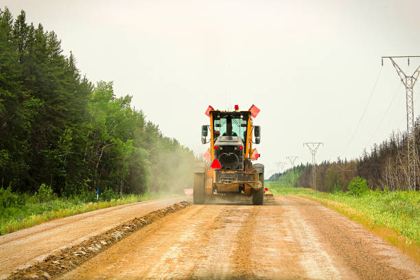istock Traveling on a gravel road behind a grader 1130553551