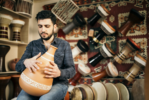 Traditional middle eastern drum instrument