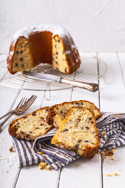 istock freshly baked gugelhupf on a white background with lavender 1130554517