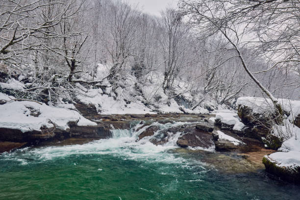 istock Landscape with river in the winter 1130555686