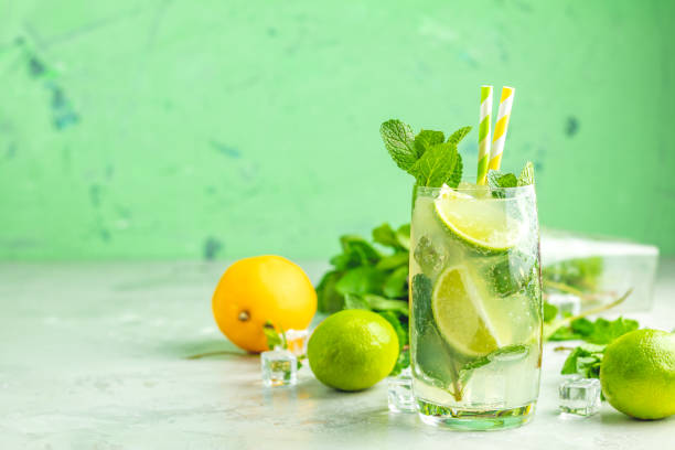 istock Mojito cocktail with lime and mint in highball glass 1130556414