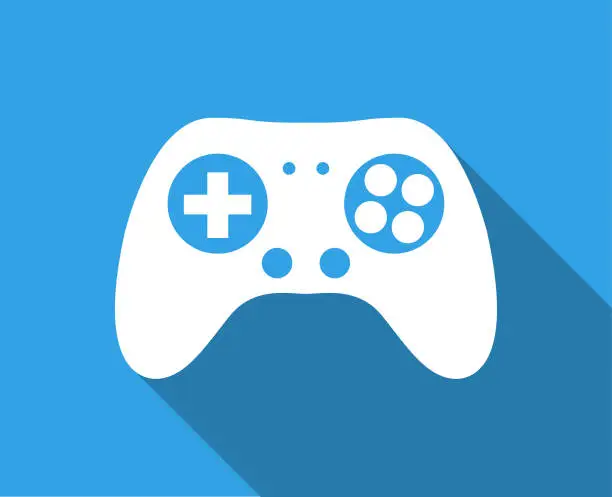 Vector illustration of Game Controller With Long Shadow