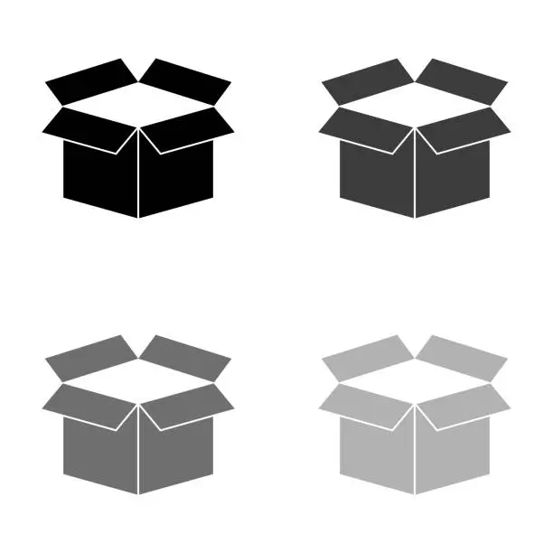 Vector illustration of box - black vector icon