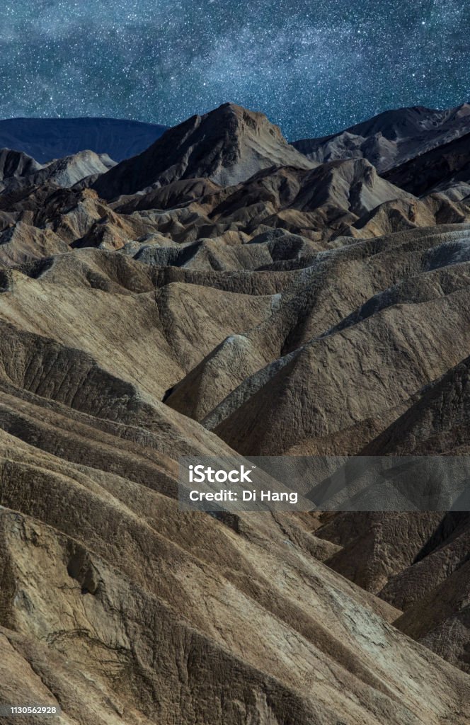 Death Valley  stars Golden Astronomy Stock Photo