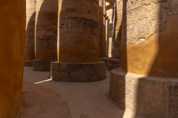 Ancient columns of Luxor temple in Luxor. Egypt