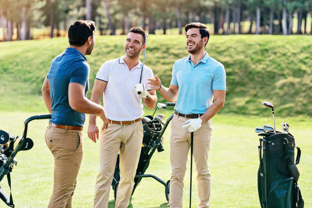 istock Playing golf with friends on a sunny day 1130570034