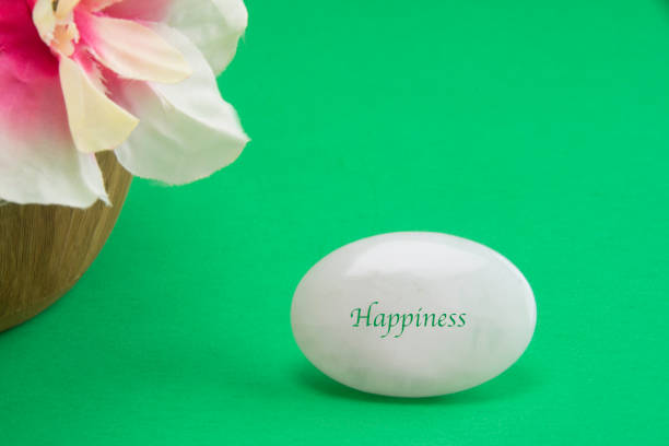 istock Stone with the word happiness 1130572533