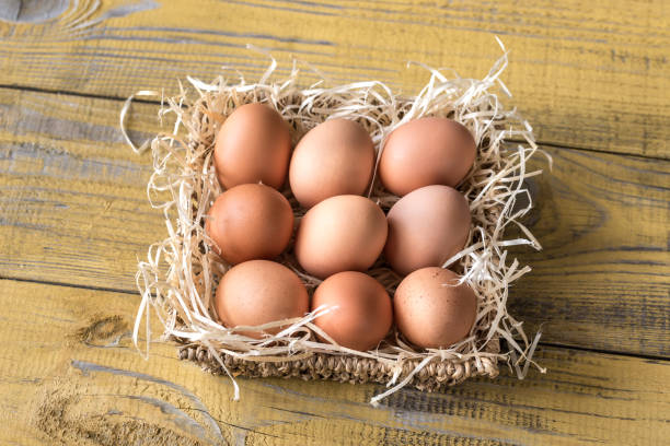 istock Basket of raw chicken eggs 1130572730