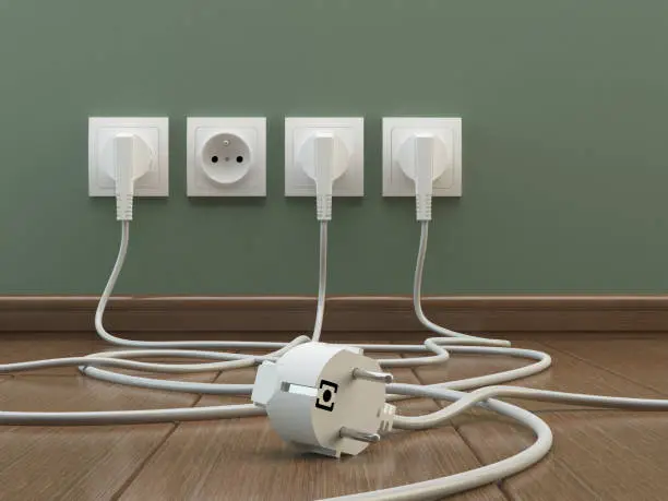 Photo of Power plugs, 3D illustration