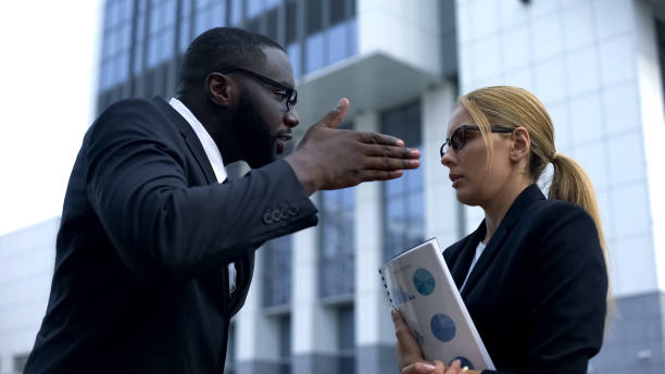istock Boss blaming female employee in startup failure 1130577225