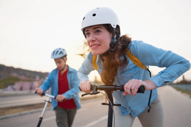 istock Push scooters are never boring with mom 1130577559