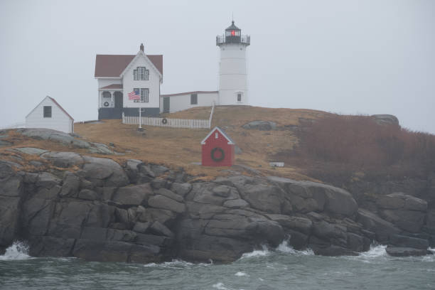 istock Rainstorm and gale force winds at the Nubble Lighthouse on Cape Neddick Maine 1130580029