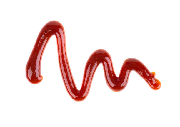 istock Barbecue sauce drop, isolated on white background. BBQ tomato sauce. Top view. 1130580130