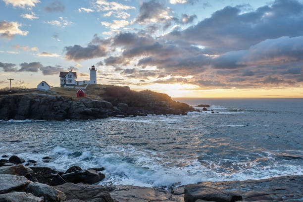 istock Dawn at the Famous Nubble Lighthouse in Cape Neddick Maine 1130580200