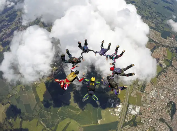 Photo of Skydiving group formation