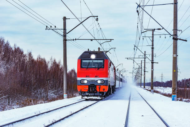 istock Modern high-speed train approaches to the station. 1130585984