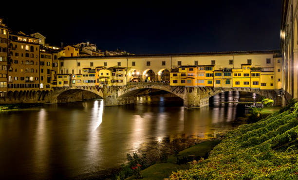 istock Ponte Vecchio at Night - A night view of the Ponte Vecchio 