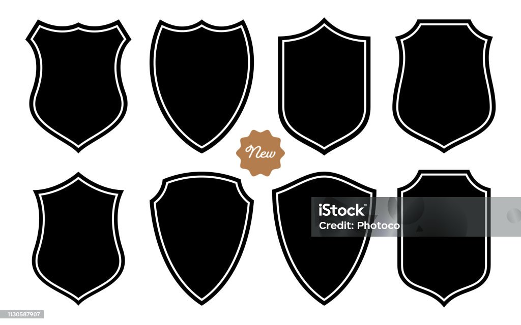 Badge Shape Set Vector Template Badge Shape Set Vector Template on the White Background Shield stock vector