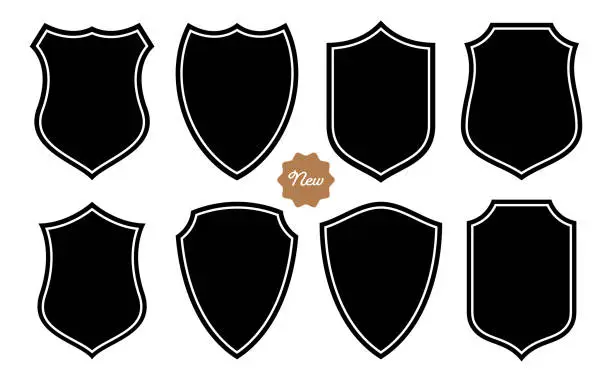 Vector illustration of Badge Shape Set Vector Template