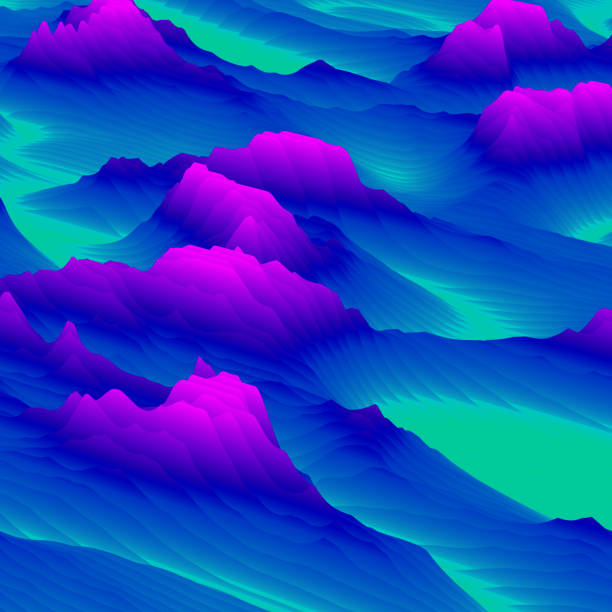 Abstract papercut background. Surrealistic terrain.