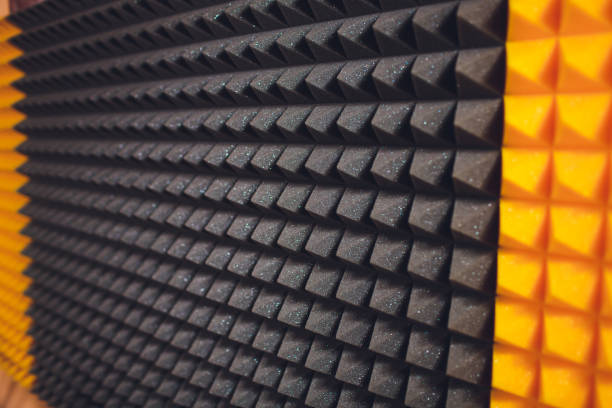 istock Close up of sound proof coverage in music studio. 1130592705