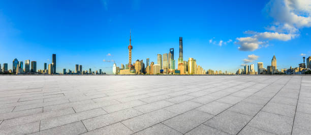 istock Empty square floor with panoramic city skyline in shanghai 1130593548