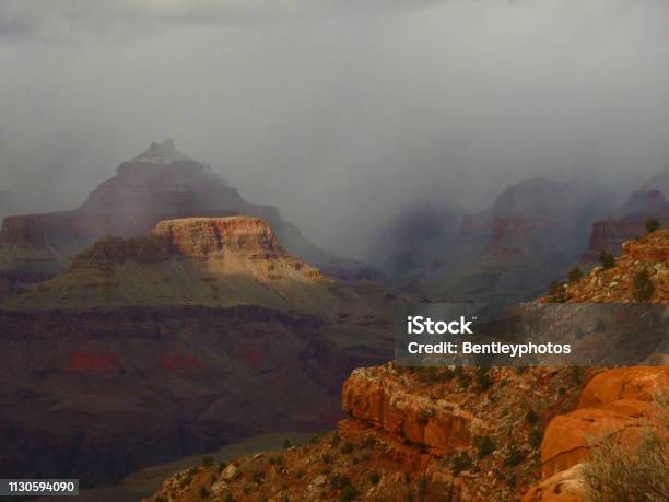 Dark Winter Storm Stock Photo - Download Image Now - Arizona, Beauty In Nature, Canyon