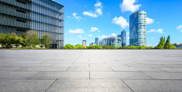 istock Empty square ground and modern commercial buildings in Shanghai 1130594977