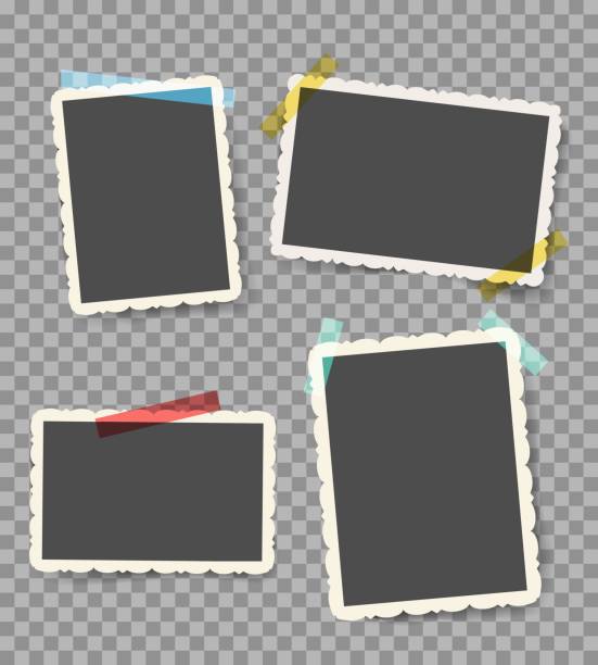 ilustrações de stock, clip art, desenhos animados e ícones de scrapbook photo on transparent - photography isolated background objects isolated isolated objects