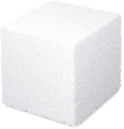 Vector realistic 3d sugar cube isolated on white background. Eps8. RGB. Global colors