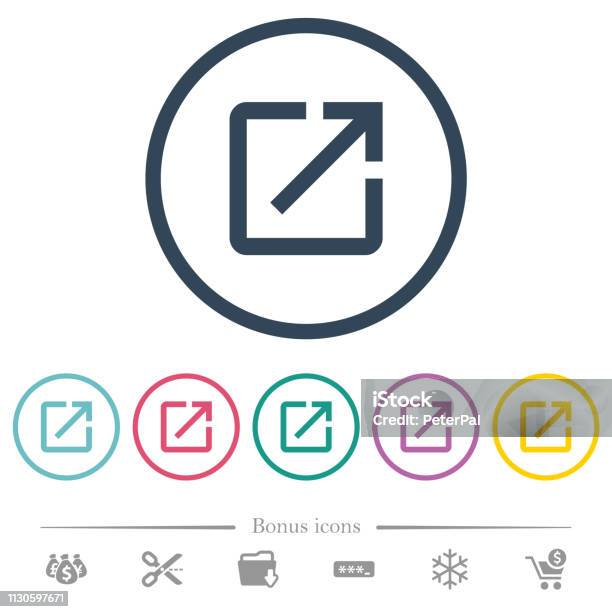 Launch Application Flat Color Icons In Round Outlines Stock Illustration - Download Image Now