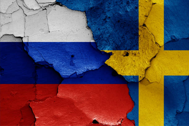 istock flags of Russia and Sweden 1130599079