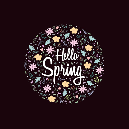 Seamless Floral Pattern Or Texture With Doodle Style Spring And Summer ...