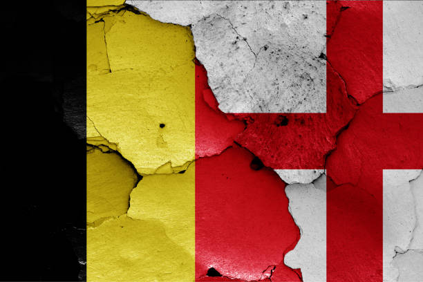 istock flags of Belgium and England 1130599985