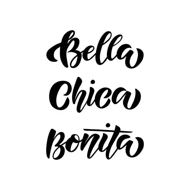 Vector illustration of Bella lettering