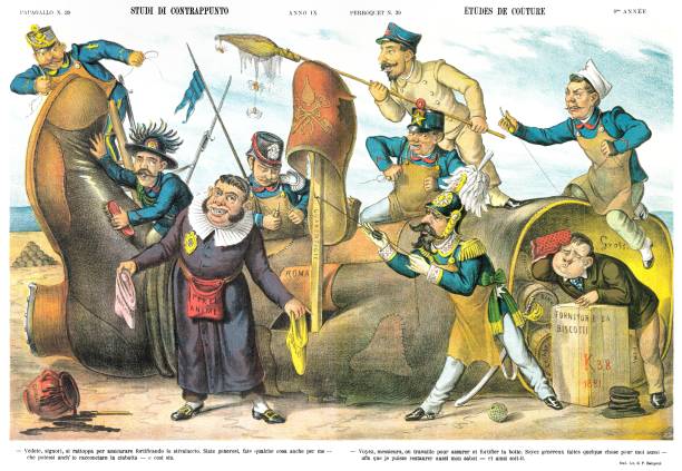 istock Counterpoint studies, satirical cartoon weekly of 1881 1130604038