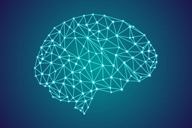 3d digitális emberi agy - szinapszis témájú stock illusztrációk