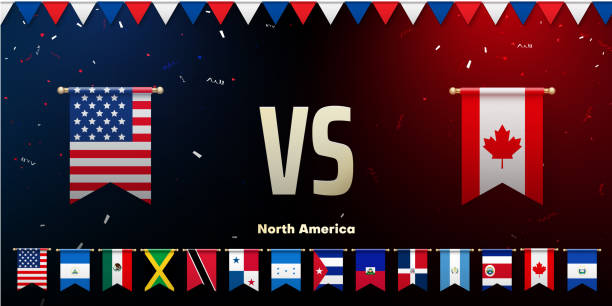 istock Teams presentation for sports games, competitions and battles. Screen with set of national flags. 1130607332